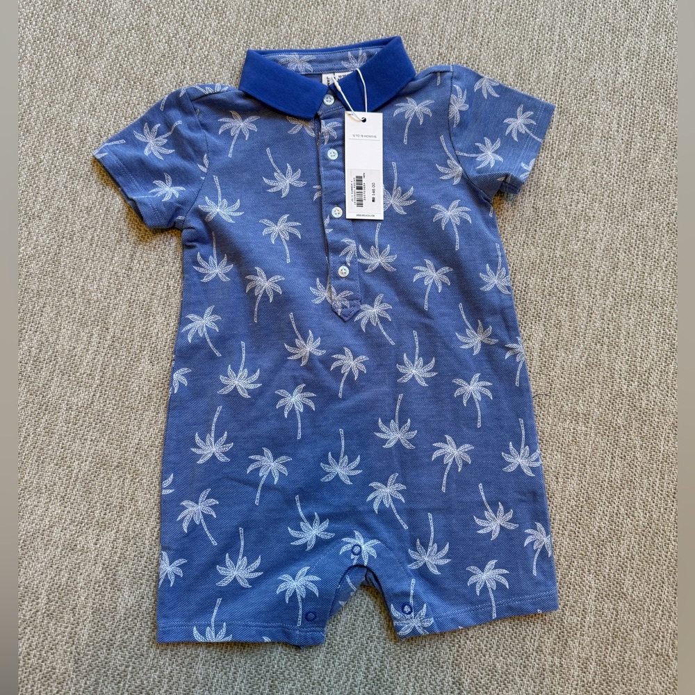 NWT Janie and Jack polo onesie 12-18m